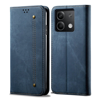 For Xiaomi Redmi 13C 5G Global Denim Texture Casual Style Horizontal Flip Leather Case(Blue) by buy2fix