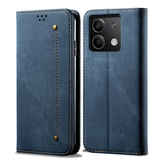 For Xiaomi Redmi 13C 5G Global Denim Texture Casual Style Horizontal Flip Leather Case(Blue) by buy2fix