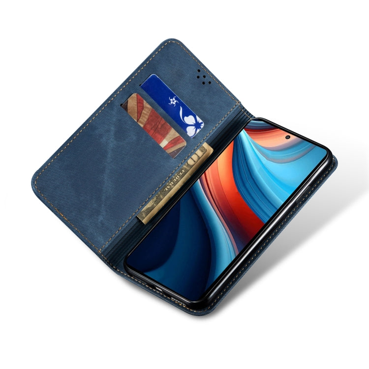 For Xiaomi Redmi 13C 5G Global Denim Texture Casual Style Horizontal Flip Leather Case(Blue) by buy2fix