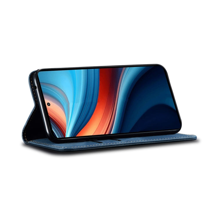 For Xiaomi Redmi 13C 5G Global Denim Texture Casual Style Horizontal Flip Leather Case(Blue) by buy2fix