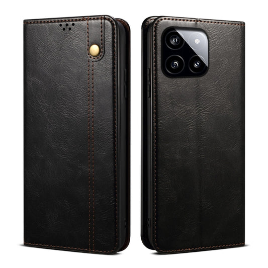 For Xiaomi Redmi K70/K70 Pro Oil Wax Crazy Horse Texture Leather Phone Case(Black) - Xiaomi Cases by buy2fix | Online Shopping UK | buy2fix