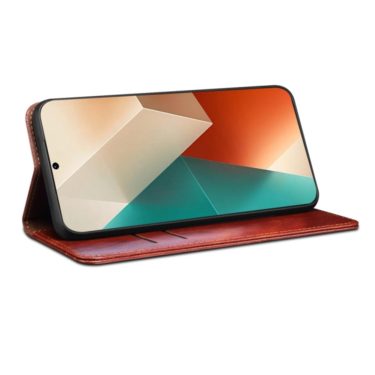 For Xiaomi Redmi 13C 5G Global Oil Wax Crazy Horse Texture Leather Phone Case(Brown) by buy2fix