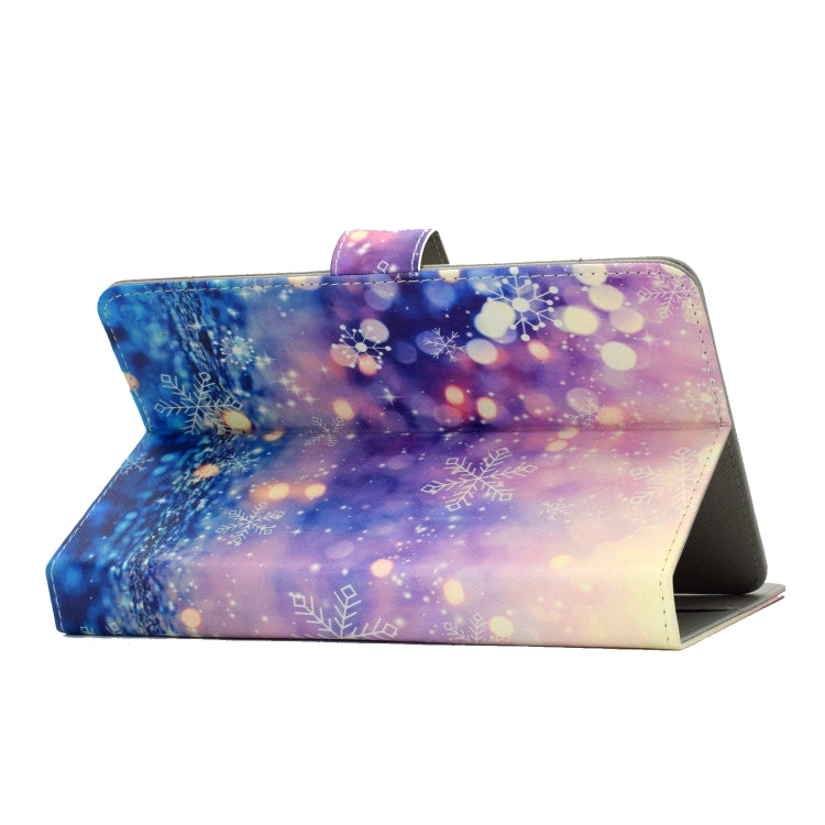 For 7 inch Universal Colored Drawing Pattern Horizontal Flip PU Leather Case with Holder & Card Slots(Purple Quicksand) - 7 inch by buy2fix | Online Shopping UK | buy2fix