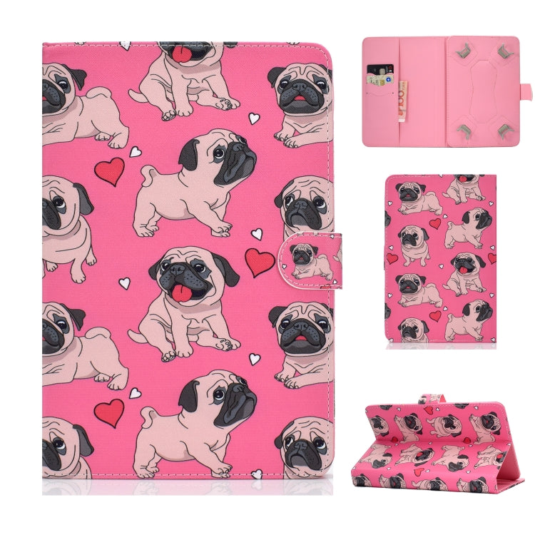 For 7 inch Universal Colored Drawing Pattern Horizontal Flip PU Leather Case with Holder & Card Slots(Love Dog) - 7 inch by buy2fix | Online Shopping UK | buy2fix