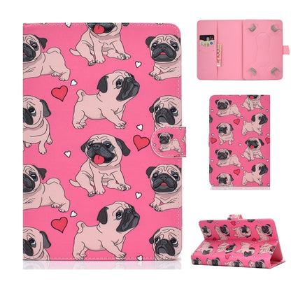 For 7 inch Universal Colored Drawing Pattern Horizontal Flip PU Leather Case with Holder & Card Slots(Love Dog) - 7 inch by buy2fix | Online Shopping UK | buy2fix