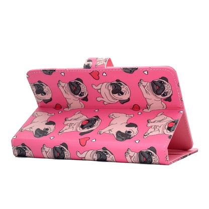 For 7 inch Universal Colored Drawing Pattern Horizontal Flip PU Leather Case with Holder & Card Slots(Love Dog) - 7 inch by buy2fix | Online Shopping UK | buy2fix