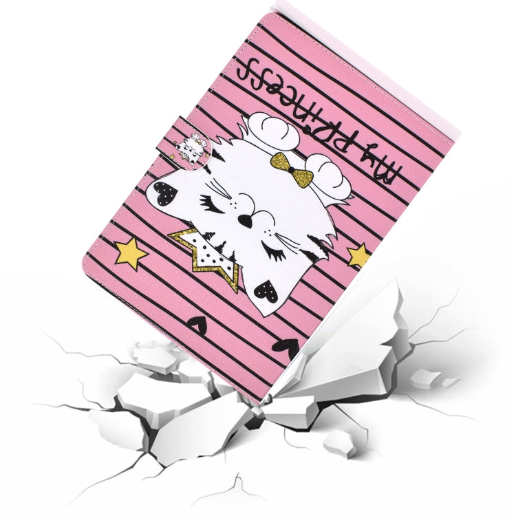 For 7 inch Universal Colored Drawing Pattern Horizontal Flip PU Leather Case with Holder & Card Slots(Crown Cat) - 7 inch by buy2fix | Online Shopping UK | buy2fix