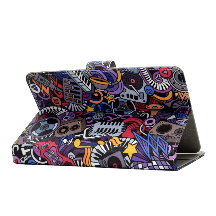 For 8 inch Universal Colored Drawing Pattern Horizontal Flip PU Leather Case with Holder & Card Slots(Graffiti) - 8 inch by buy2fix | Online Shopping UK | buy2fix