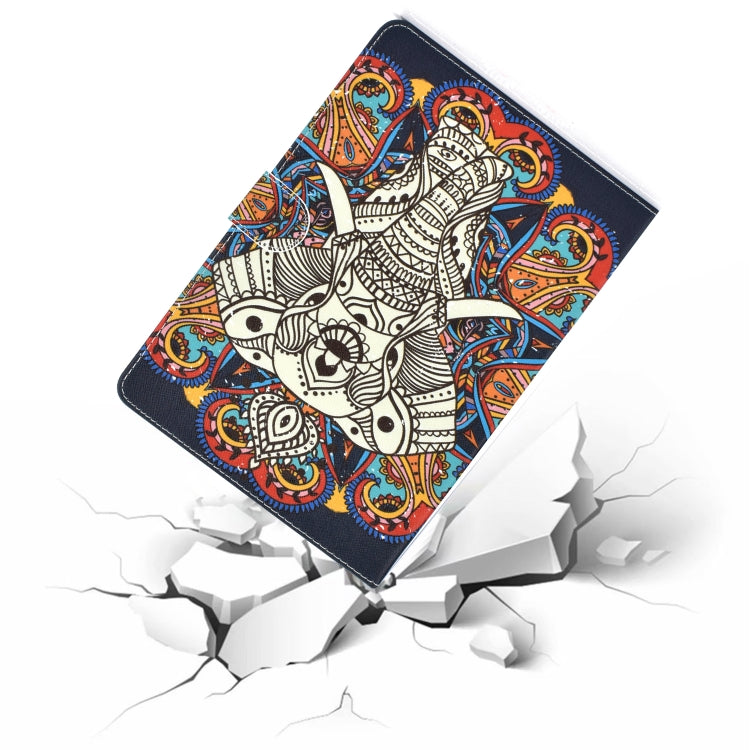 For 8 inch Universal Colored Drawing Pattern Horizontal Flip PU Leather Case with Holder & Card Slots(Colorful Elephant) - 8 inch by buy2fix | Online Shopping UK | buy2fix