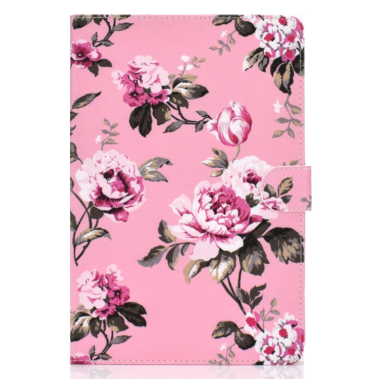 For 8 inch Universal Colored Drawing Pattern Horizontal Flip PU Leather Case with Holder & Card Slots(Pink Flowers) - 8 inch by buy2fix | Online Shopping UK | buy2fix