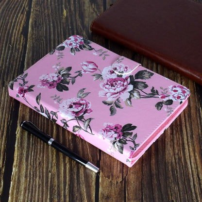 For 8 inch Universal Colored Drawing Pattern Horizontal Flip PU Leather Case with Holder & Card Slots(Pink Flowers) - 8 inch by buy2fix | Online Shopping UK | buy2fix