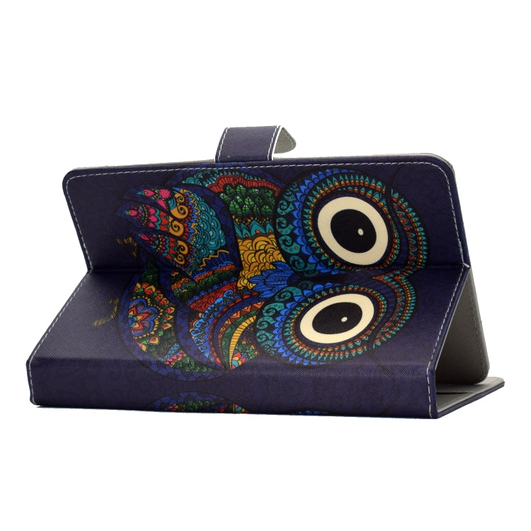For 10 inch Universal Colored Drawing Pattern Horizontal Flip PU Leather Case with Holder & Card Slots(Owl) - 10 - 11 inch by buy2fix | Online Shopping UK | buy2fix