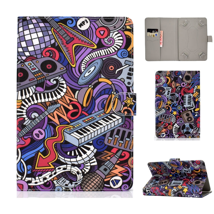 For 10 inch Universal Colored Drawing Pattern Horizontal Flip PU Leather Case with Holder & Card Slots(Graffiti) - 10 - 11 inch by buy2fix | Online Shopping UK | buy2fix