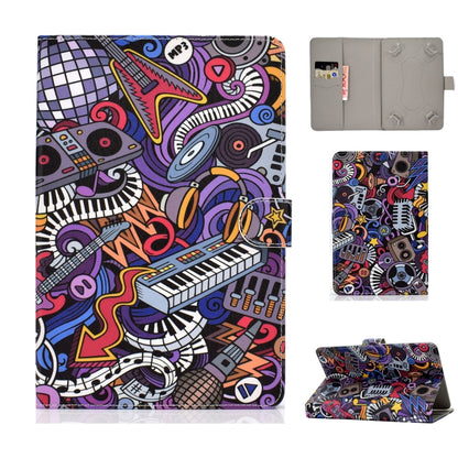 For 10 inch Universal Colored Drawing Pattern Horizontal Flip PU Leather Case with Holder & Card Slots(Graffiti) - 10 - 11 inch by buy2fix | Online Shopping UK | buy2fix