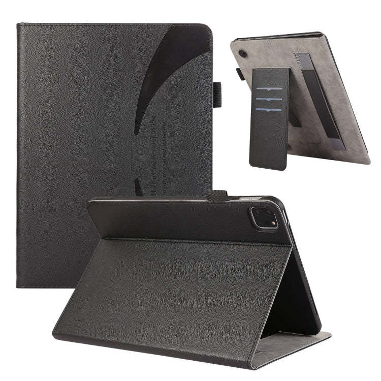 For iPad Pro 11 2022 / Air 10.9 2022 Litchi Texture Leather Sucker Tablet Case(Black) - iPad Pro 11 (2020) Cases by buy2fix | Online Shopping UK | buy2fix