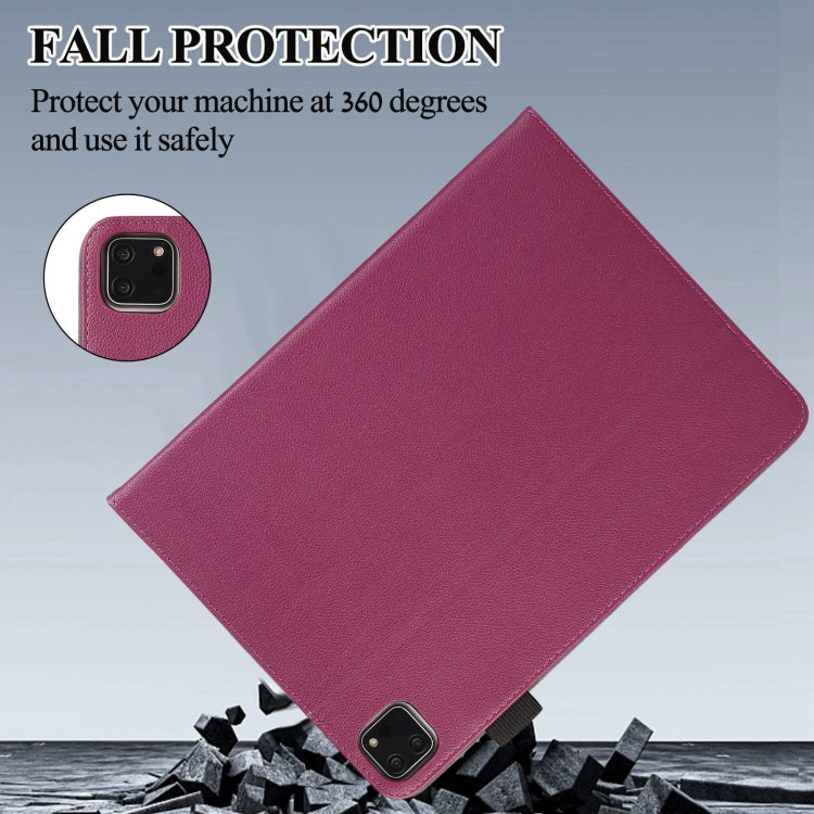 For iPad Pro 11 2022 / Air 10.9 2022 Litchi Texture Leather Sucker Tablet Case(Purple) - iPad Pro 11 (2020) Cases by buy2fix | Online Shopping UK | buy2fix