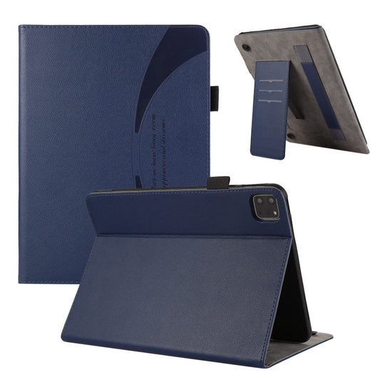 For iPad Pro 11 2022 / Air 10.9 2022 Litchi Texture Leather Sucker Tablet Case(Dark Blue) - iPad Pro 11 (2020) Cases by buy2fix | Online Shopping UK | buy2fix