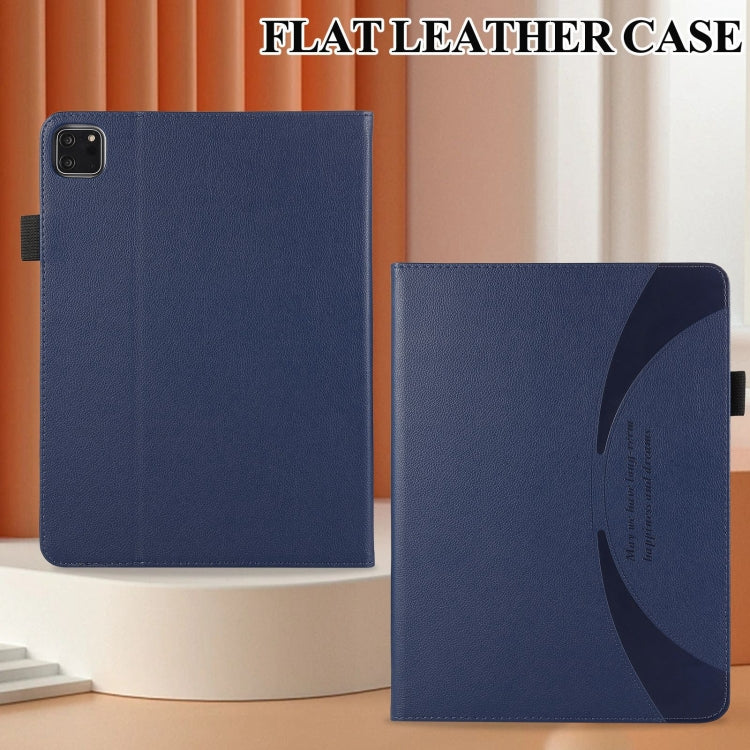 For iPad Pro 11 2022 / Air 10.9 2022 Litchi Texture Leather Sucker Tablet Case(Dark Blue) - iPad Pro 11 (2020) Cases by buy2fix | Online Shopping UK | buy2fix