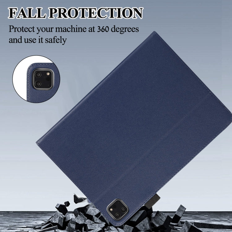 For iPad Pro 11 2022 / Air 10.9 2022 Litchi Texture Leather Sucker Tablet Case(Dark Blue) - iPad Pro 11 (2020) Cases by buy2fix | Online Shopping UK | buy2fix