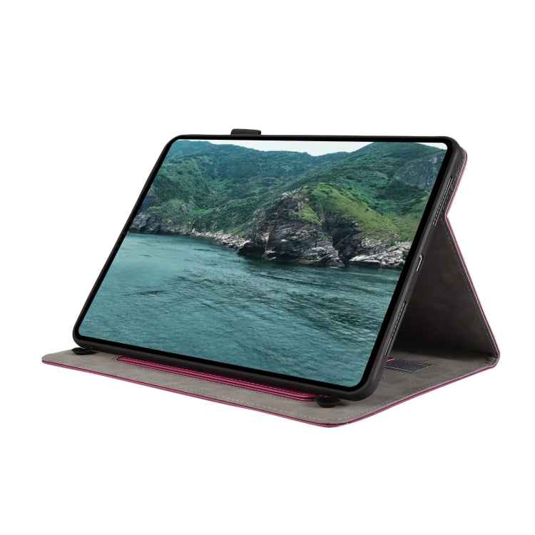 For iPad 10.2 2021 / 2020 Litchi Texture Leather Sucker Tablet Case(Purple) - iPad 10.2 Cases by buy2fix | Online Shopping UK | buy2fix