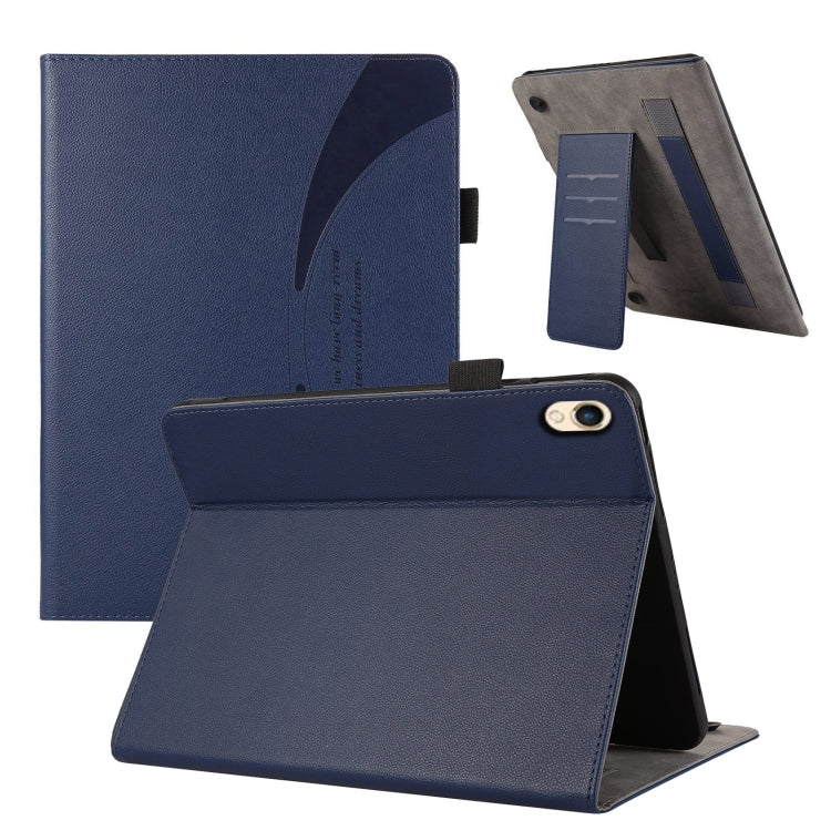 For iPad 10.2 2021 / 2020 Litchi Texture Leather Sucker Tablet Case(Dark Blue) - iPad 10.2 Cases by buy2fix | Online Shopping UK | buy2fix