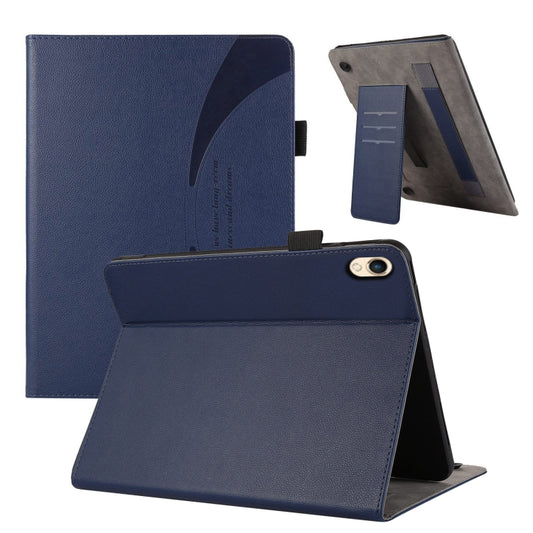 For iPad 10.2 2021 / 2020 Litchi Texture Leather Sucker Tablet Case(Dark Blue) - iPad 10.2 Cases by buy2fix | Online Shopping UK | buy2fix