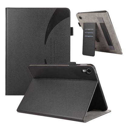 For iPad mini 6 / mini 2024 Litchi Texture Leather Sucker Tablet Case(Black) - iPad mini 6 Cases by buy2fix | Online Shopping UK | buy2fix