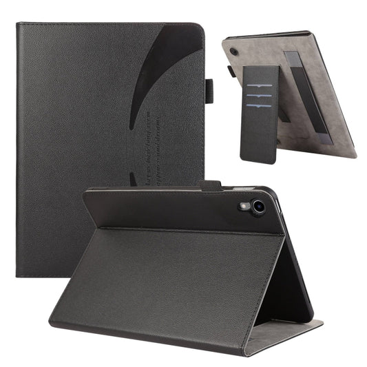 For iPad mini 6 / mini 2024 Litchi Texture Leather Sucker Tablet Case(Black) - iPad mini 6 Cases by buy2fix | Online Shopping UK | buy2fix