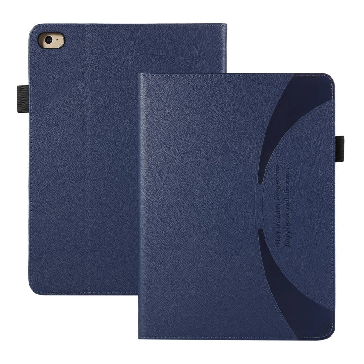 For iPad mini 5 / 4 / 3 / 2 Litchi Texture Leather Sucker Tablet Case(Dark Blue) - iPad mini (2019) / mini 5 Cases by buy2fix | Online Shopping UK | buy2fix