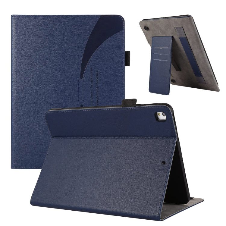For iPad Air / Air 2 / 9.7 2017 / 2018 Litchi Texture Leather Sucker Tablet Case(Dark Blue) - iPad 9.7 (2018) & (2017) Cases by buy2fix | Online Shopping UK | buy2fix