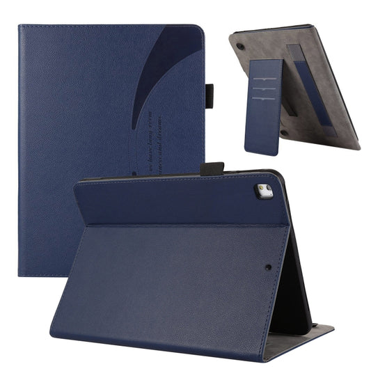 For iPad Air / Air 2 / 9.7 2017 / 2018 Litchi Texture Leather Sucker Tablet Case(Dark Blue) - iPad 9.7 (2018) & (2017) Cases by buy2fix | Online Shopping UK | buy2fix