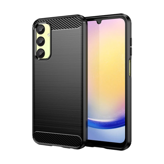 For Samsung Galaxy A25 5G Brushed Texture Carbon Fiber TPU Phone Case(Black) by buy2fix
