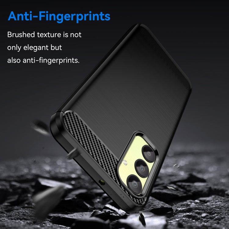 For Samsung Galaxy A25 5G Brushed Texture Carbon Fiber TPU Phone Case(Black) by buy2fix