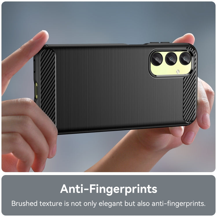 For Samsung Galaxy A25 5G Brushed Texture Carbon Fiber TPU Phone Case(Black) by buy2fix