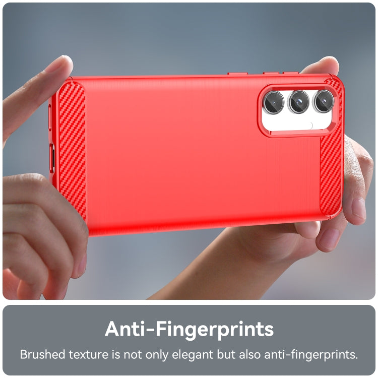 For Samsung Galaxy M55 Brushed Texture Carbon Fiber TPU Phone Case(Red) by buy2fix