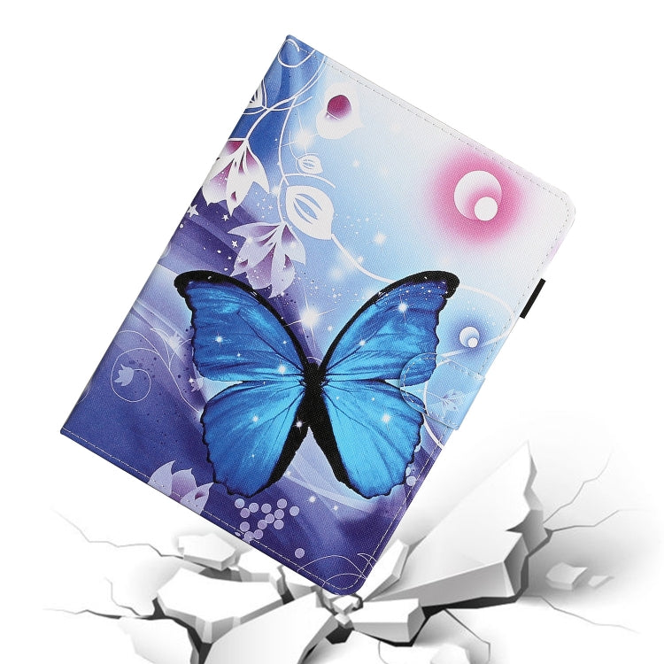 For iPad Pro 11 inch (2020) Colored Drawing Pattern Horizontal Flip PU Leather Tablet Case with Holder & Card Slot & Sleep / Wake-up Function(Blue Butterfly) - iPad Pro 11 (2020) Cases by buy2fix | Online Shopping UK | buy2fix