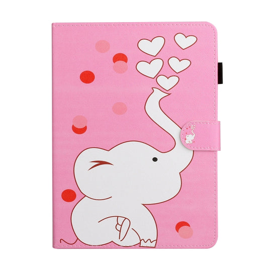 For iPad Pro 11 inch (2020) Colored Drawing Pattern Horizontal Flip PU Leather Tablet Case with Holder & Card Slot & Sleep / Wake-up Function(Loving Elephant) - iPad Pro 11 (2020) Cases by buy2fix | Online Shopping UK | buy2fix