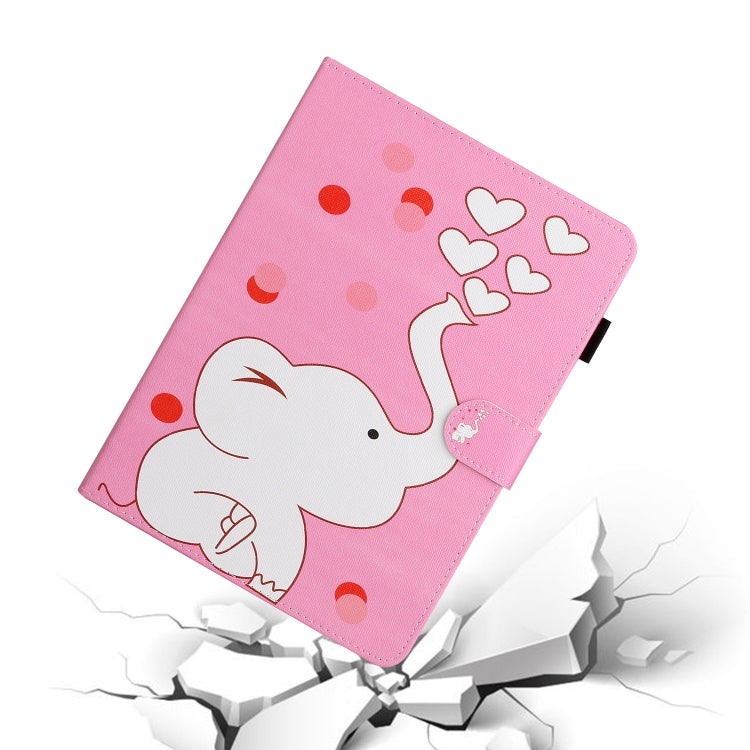 For iPad Pro 11 inch (2020) Colored Drawing Pattern Horizontal Flip PU Leather Tablet Case with Holder & Card Slot & Sleep / Wake-up Function(Loving Elephant) - iPad Pro 11 (2020) Cases by buy2fix | Online Shopping UK | buy2fix