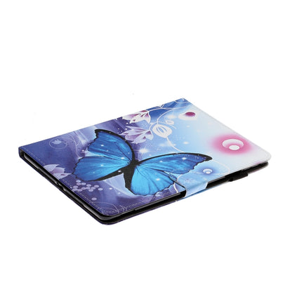 For iPad 9.7 (2017/2018) & Air 2 & Air & iPad Pro 9.7 Colored Drawing Pattern Horizontal Flip PU Leather Case with Holder & Card Slot & Sleep / Wake-up Function(Blue Butterfly) - iPad 9.7 (2018) & (2017) Cases by buy2fix | Online Shopping UK | buy2fix