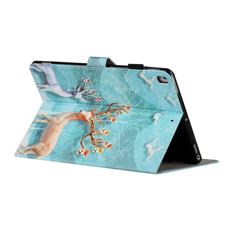 For iPad 9.7 (2017/2018) & Air 2 & Air & iPad Pro 9.7 Colored Drawing Pattern Horizontal Flip PU Leather Case with Holder & Card Slot & Sleep / Wake-up Function(Sika Deer) - iPad 9.7 (2018) & (2017) Cases by buy2fix | Online Shopping UK | buy2fix