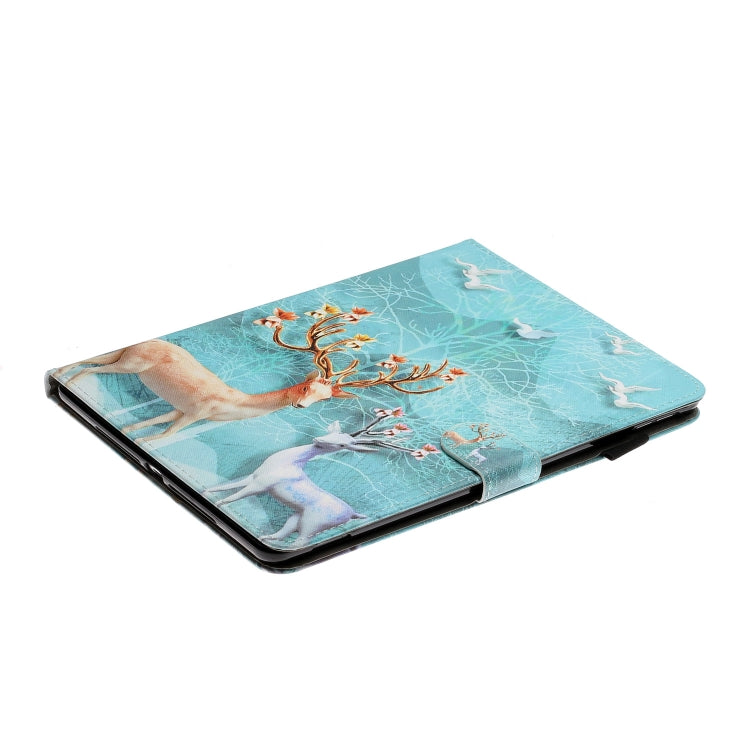 For iPad 9.7 (2017/2018) & Air 2 & Air & iPad Pro 9.7 Colored Drawing Pattern Horizontal Flip PU Leather Case with Holder & Card Slot & Sleep / Wake-up Function(Sika Deer) - iPad 9.7 (2018) & (2017) Cases by buy2fix | Online Shopping UK | buy2fix