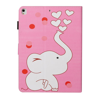 For iPad 9.7 (2017/2018) & Air 2 & Air & iPad Pro 9.7 Colored Drawing Pattern Horizontal Flip PU Leather Case with Holder & Card Slot & Sleep / Wake-up Function(Loving Elephant) - iPad 9.7 (2018) & (2017) Cases by buy2fix | Online Shopping UK | buy2fix