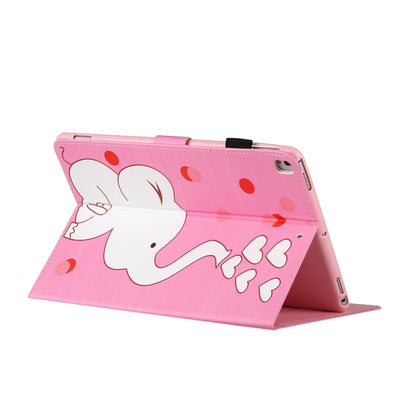 For iPad 9.7 (2017/2018) & Air 2 & Air & iPad Pro 9.7 Colored Drawing Pattern Horizontal Flip PU Leather Case with Holder & Card Slot & Sleep / Wake-up Function(Loving Elephant) - iPad 9.7 (2018) & (2017) Cases by buy2fix | Online Shopping UK | buy2fix