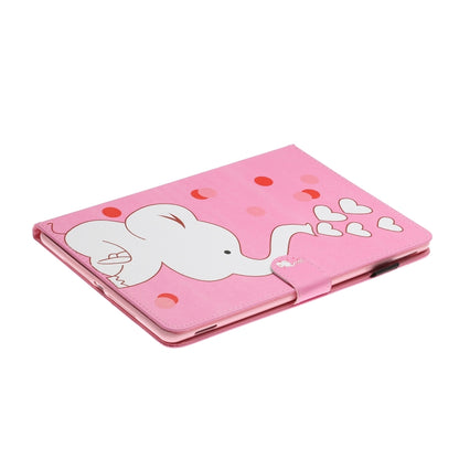 For iPad 9.7 (2017/2018) & Air 2 & Air & iPad Pro 9.7 Colored Drawing Pattern Horizontal Flip PU Leather Case with Holder & Card Slot & Sleep / Wake-up Function(Loving Elephant) - iPad 9.7 (2018) & (2017) Cases by buy2fix | Online Shopping UK | buy2fix