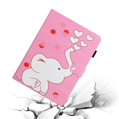 For iPad 9.7 (2017/2018) & Air 2 & Air & iPad Pro 9.7 Colored Drawing Pattern Horizontal Flip PU Leather Case with Holder & Card Slot & Sleep / Wake-up Function(Loving Elephant) - iPad 9.7 (2018) & (2017) Cases by buy2fix | Online Shopping UK | buy2fix