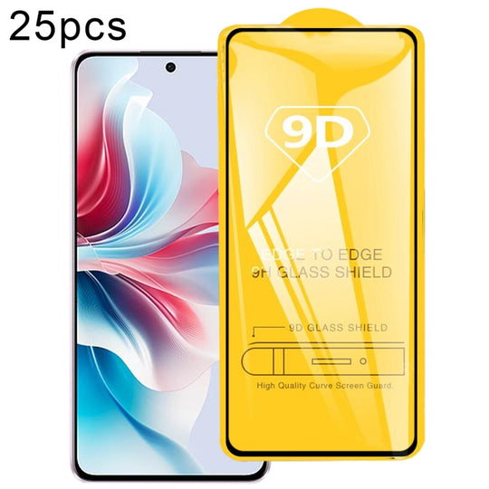 For OPPO Reno11 F / F25 Pro 25pcs 9D Full Glue Screen Tempered Glass Film