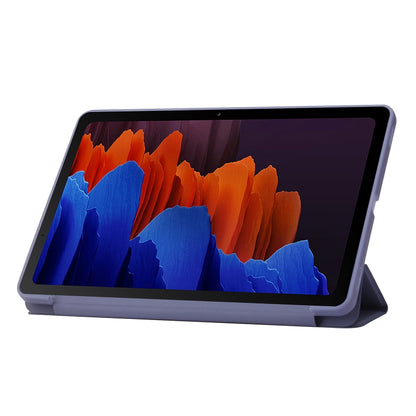 For Samsung Galaxy Tab S9+ / S10+ 3-Fold Holder Silicone Leather Tablet Case(Purple) - Galaxy Tab S9+ Cases by buy2fix | Online Shopping UK | buy2fix