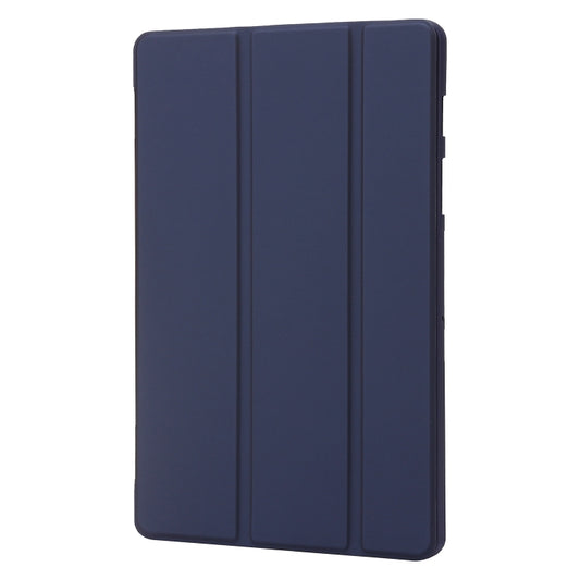 For Samsung Galaxy Tab S10 FE / S9 FE / S9 3-Fold Holder Silicone Leather Tablet Case(Dark Blue) - Galaxy Tab S9 Cases by buy2fix | Online Shopping UK | buy2fix