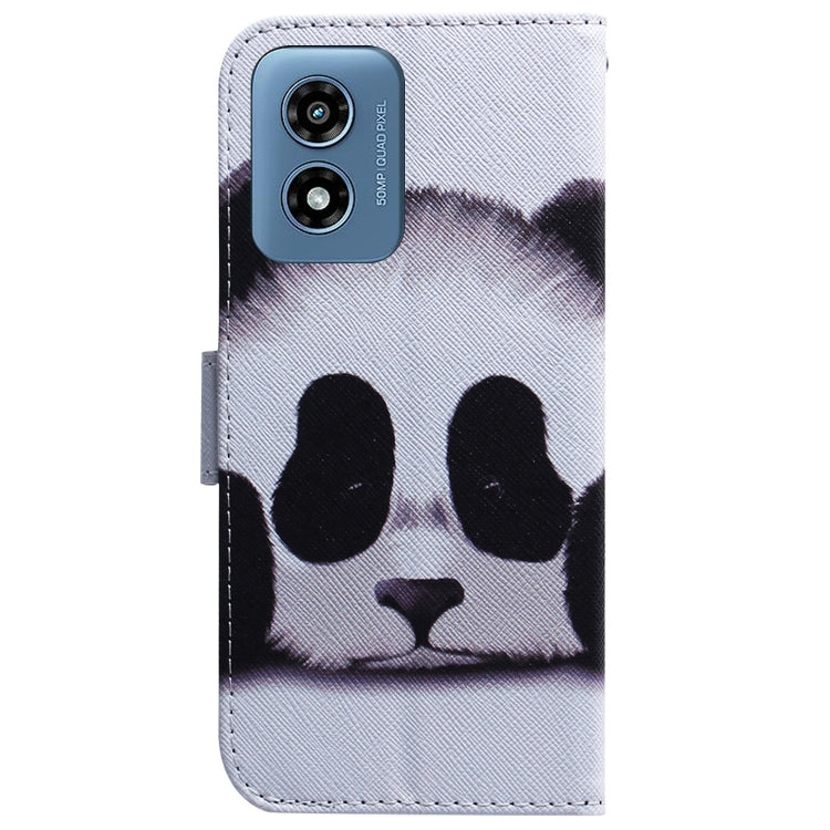 For Motorola Moto G Play 4G 2024 Coloured Drawing Flip Leather Phone Case(Panda) by buy2fix