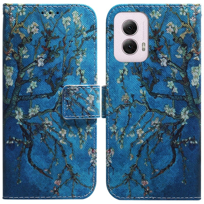 For Motorola Moto G Power 5G 2024 Coloured Drawing Flip Leather Phone Case(Apricot) by buy2fix